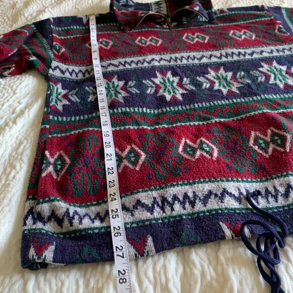 90s Vintage Bruttini Uomo Men's Geometric Mock Neck 3/4 Zip Fleece Sz Large - Picture 15 of 17